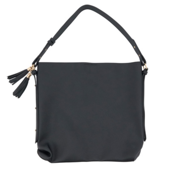 NWT Black Tassel Handbag Tote Bag - Picture 3 of 3